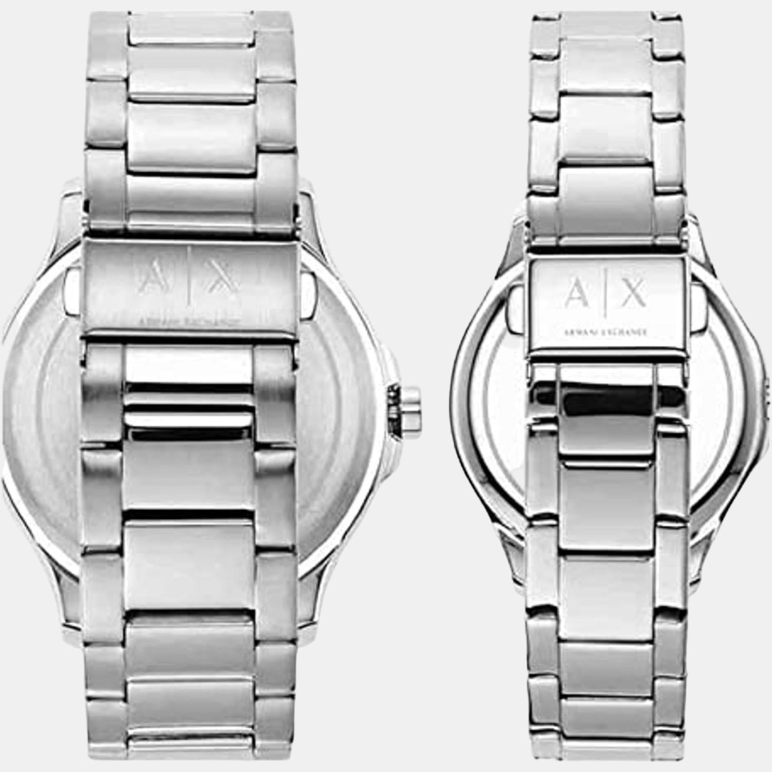 Armani Exchange Hampton Couple Quartz Black Dial Analog Stainless Steel Watch AX7132SET - view 2