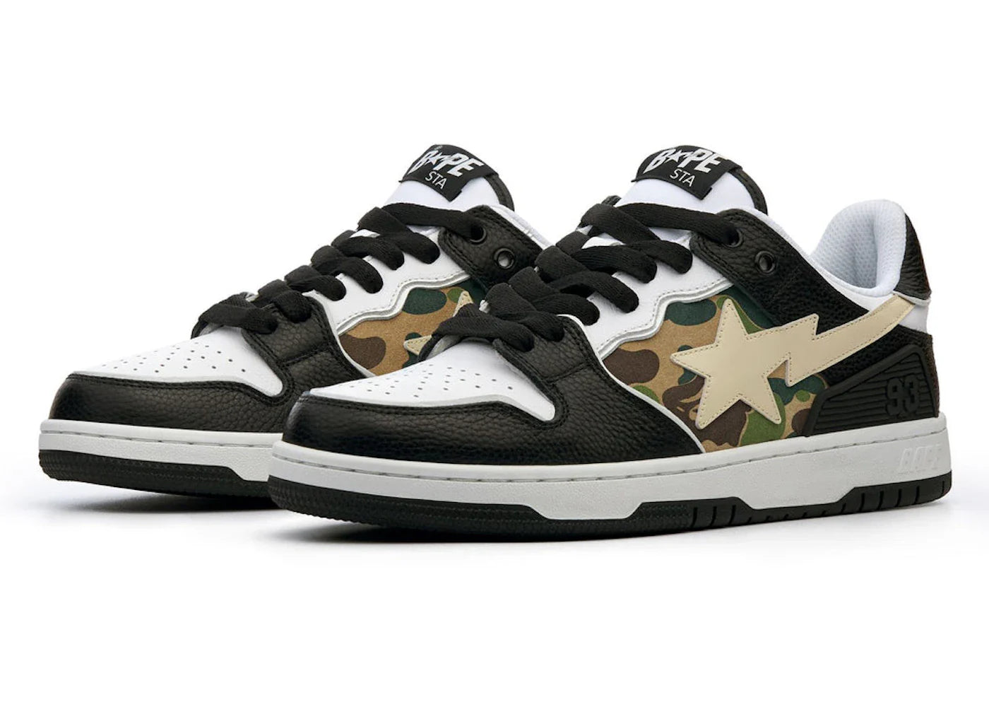 A Bathing Ape Bape SK8 Sta Black White Embroidery Heel Patch - view 2