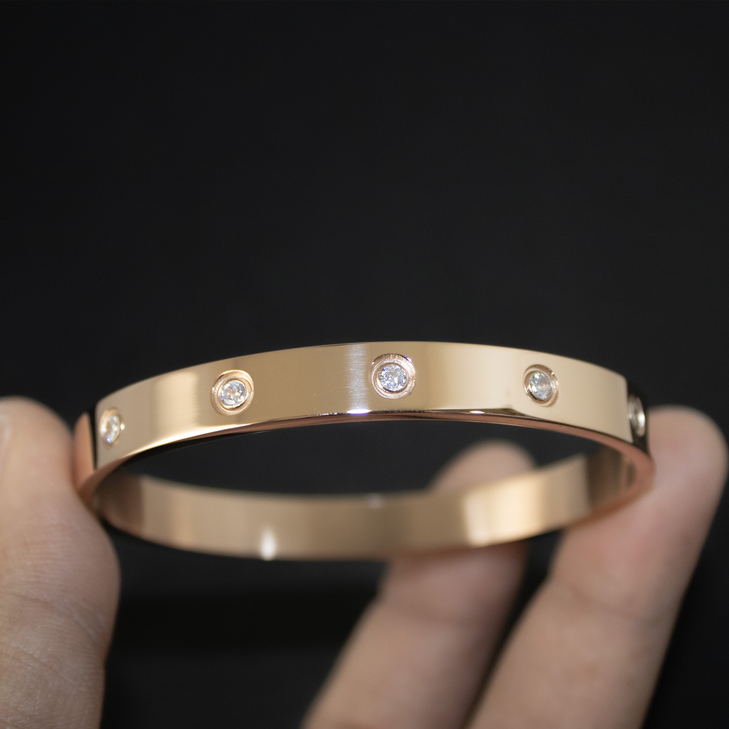 Branta Classic Love Diamond Rose Gold Bracelet For Men - view 5