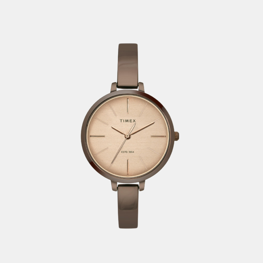 Timex Fashion Women Quartz Beige Dial Analog Stainless Steel Watch TWEL12813