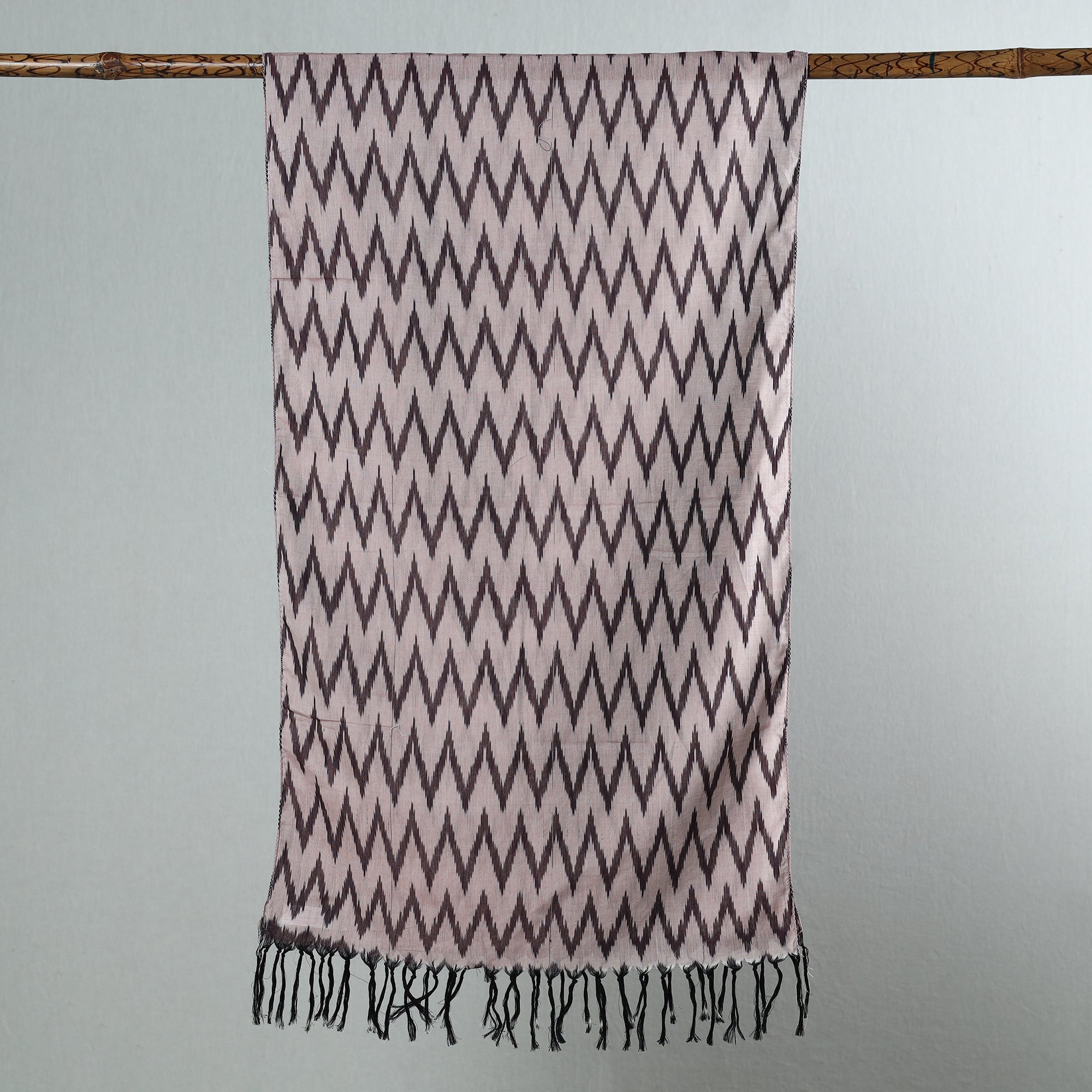 SOUTH KARGHA Brown - Handloom Mercerized Cotton Pochampally Ikat Stole 22 - view 2