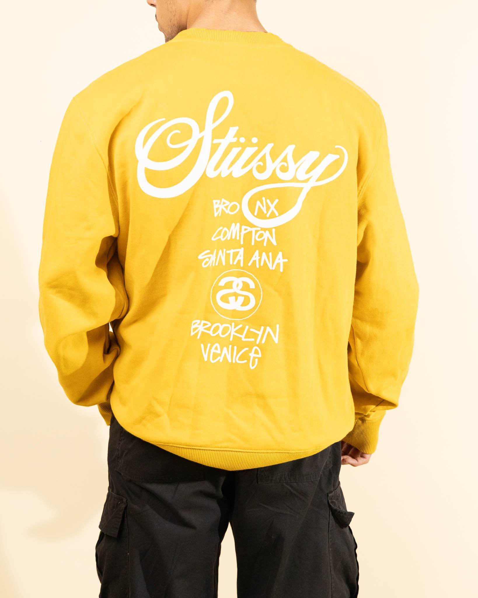 Stussy DSM World Tour Crewneck Yellow - view 2