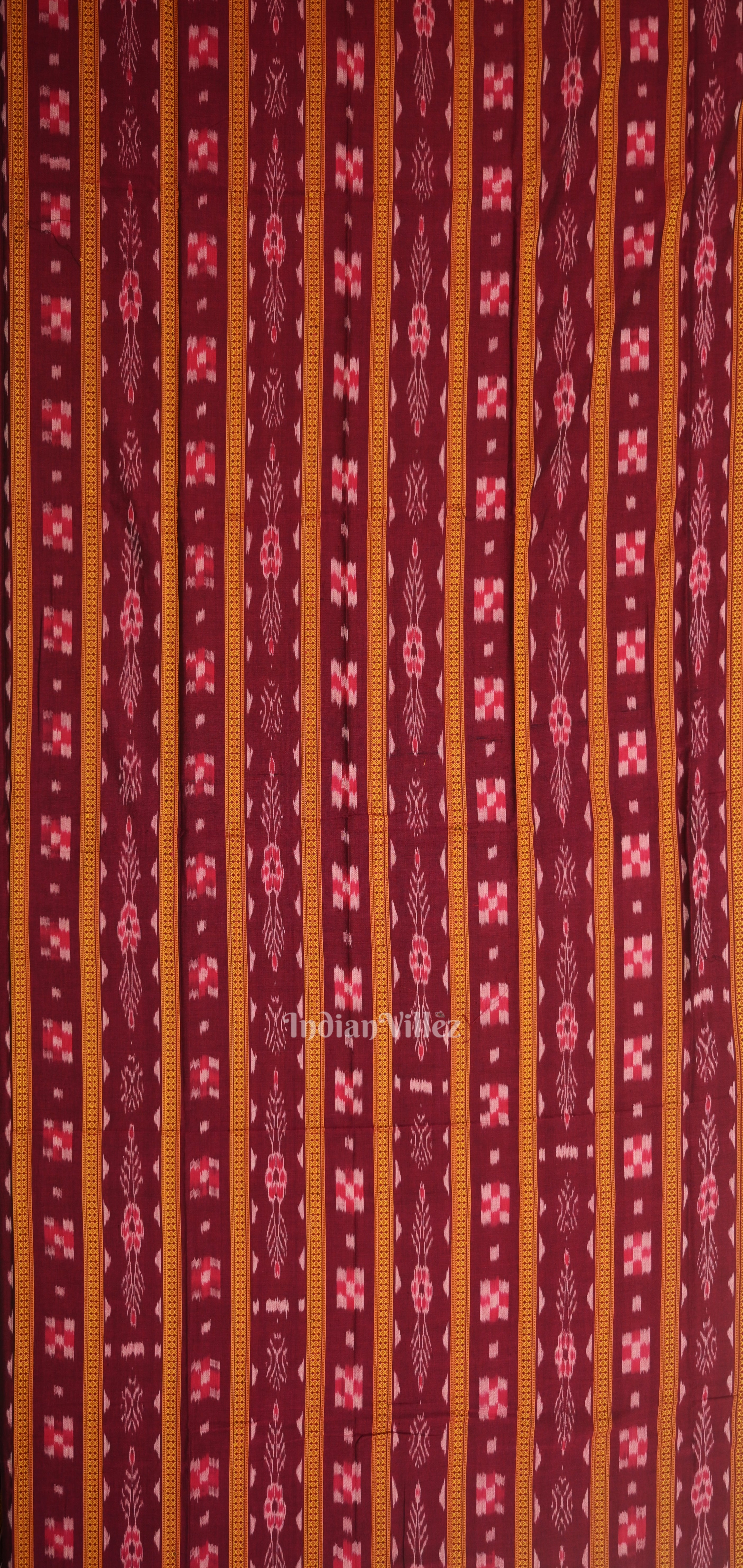 IndianVillèz Purple Cream Pasapali Sambalpuri Cotton Dress set with Dupatta - view 2