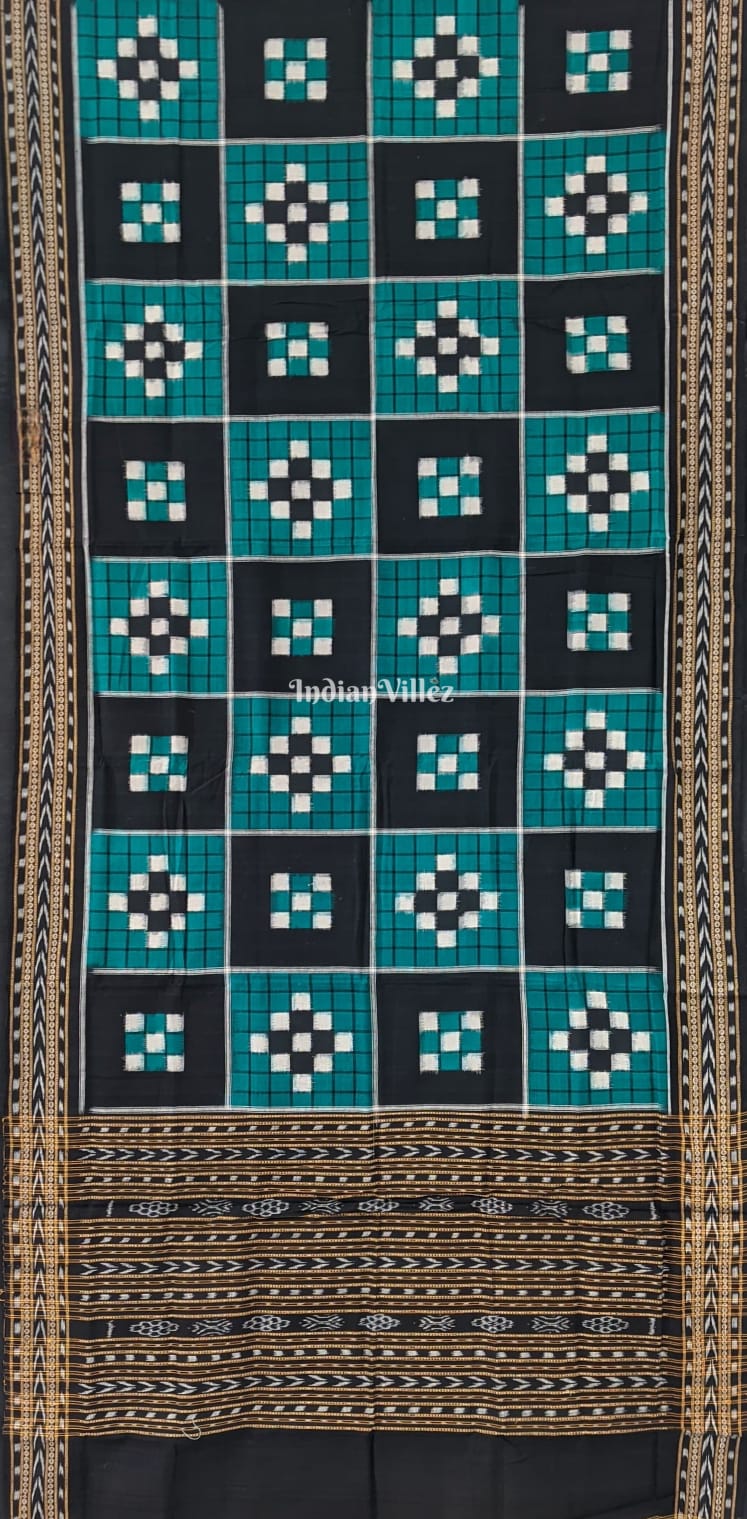 IndianVillèz Black Bottle Green Pasapali Cotton Dupatta - view 2