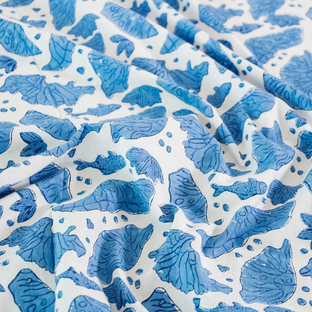 HAVELI CHRONICLES Blue - Block Print Cotton Double Sanganeri Bed Sheet - view 4