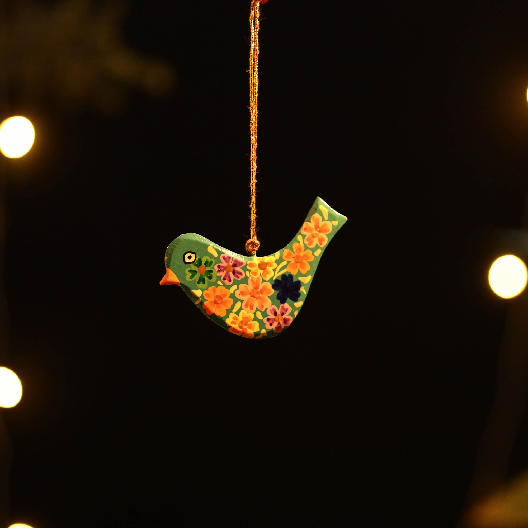 ZAHID HUSSAIN BHAT Bird - Kashmir Handpainted Christmas Decor Ornament