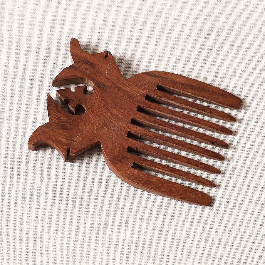 ITOKRI CRAFTS INITIATIVE Bijnor Hand Carved Steam Beech Wood Comb (Small) - view 2