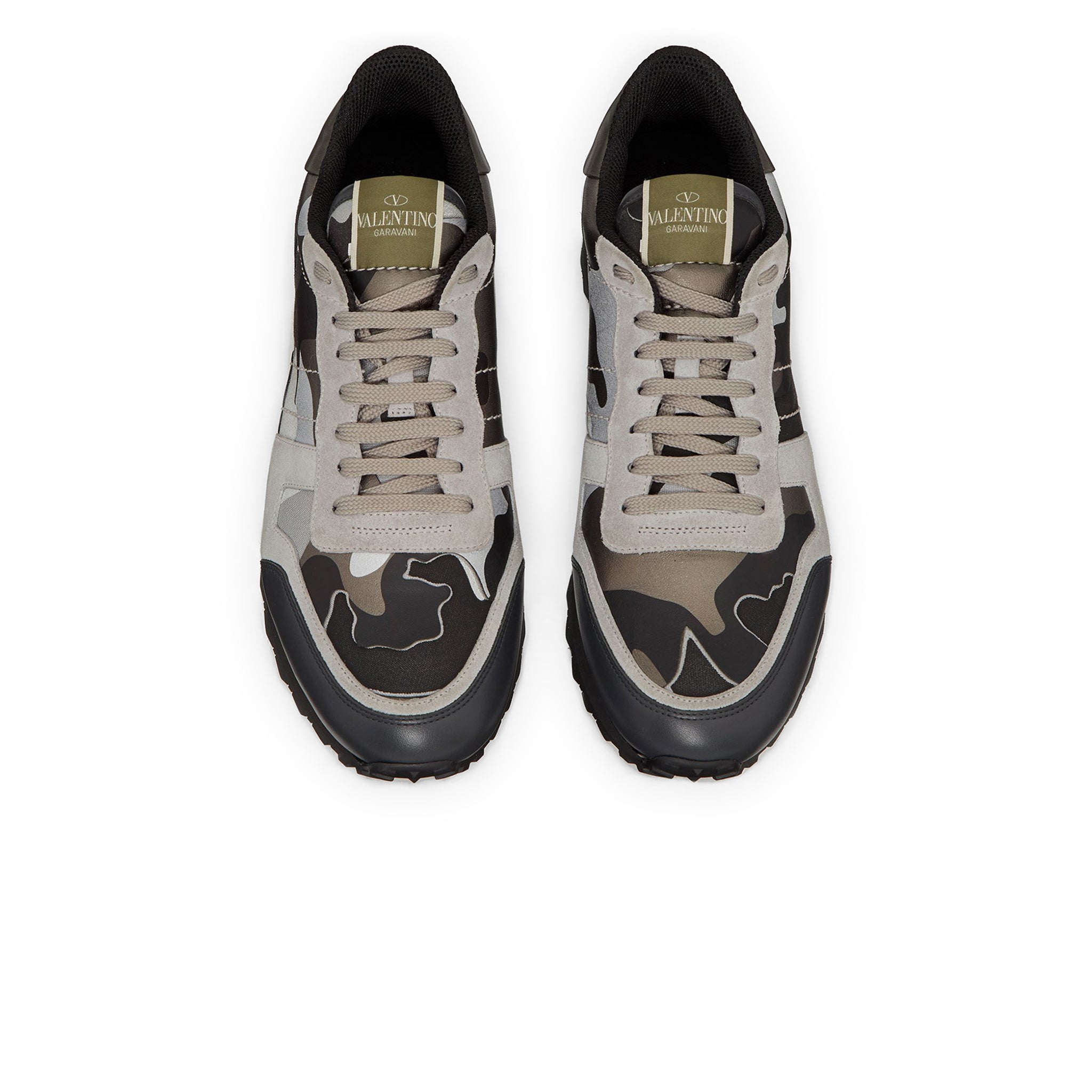 Valentino Grey Black Camouflage Rockrunner Sneaker - view 3