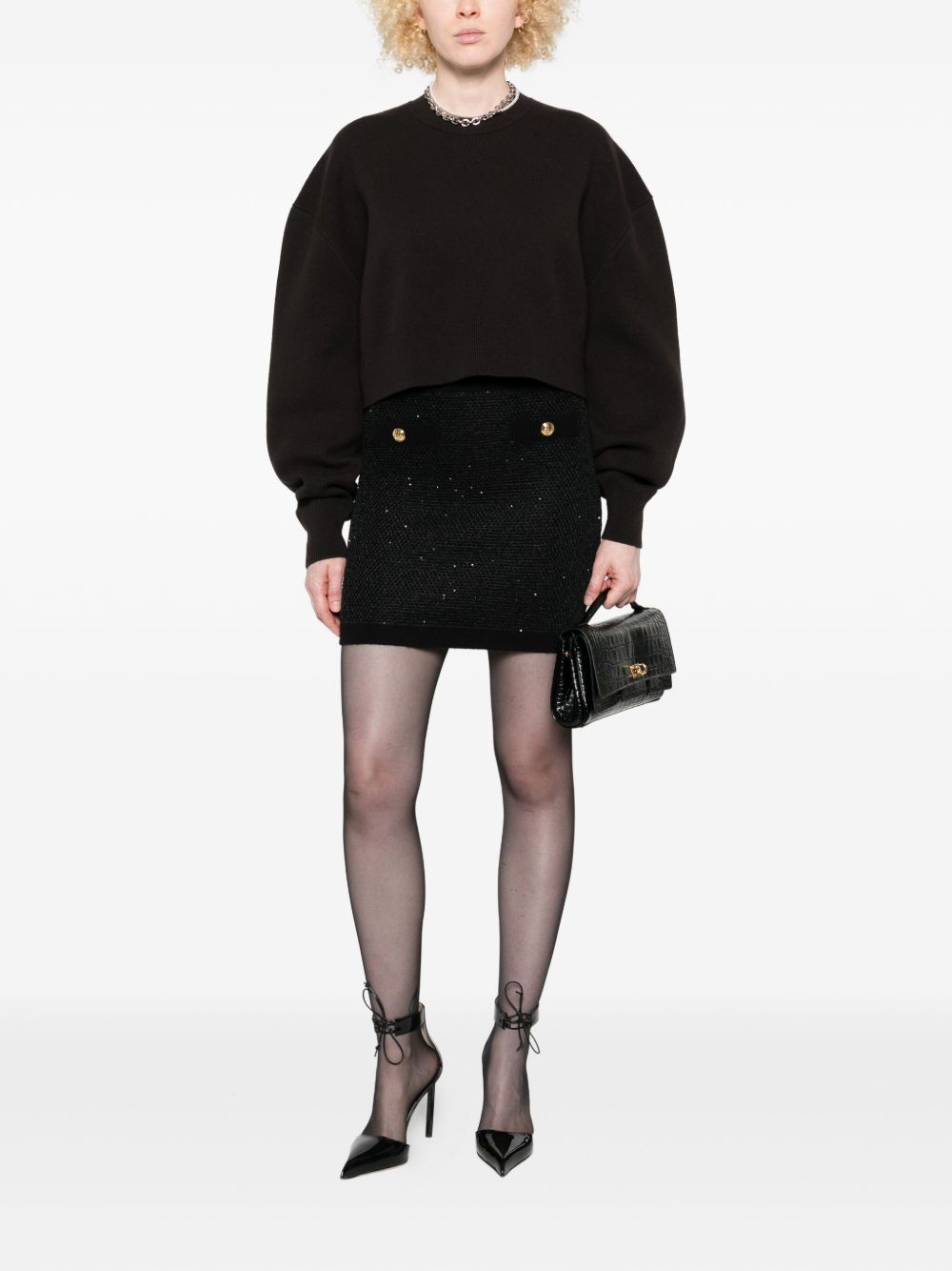 Elisabetta Franchi Wool knitted skirt – 100%WO - view 2