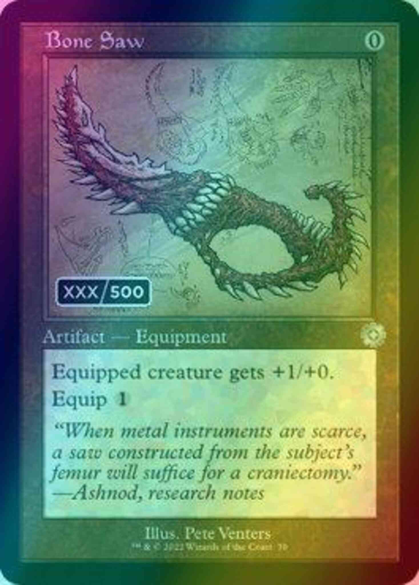 Serial numbered 70z – Magic Bone Saw - Serial Numbered [70z] [Retro Frame] [Schematic] [The Brothers' War Retro Artifacts] [Foil]