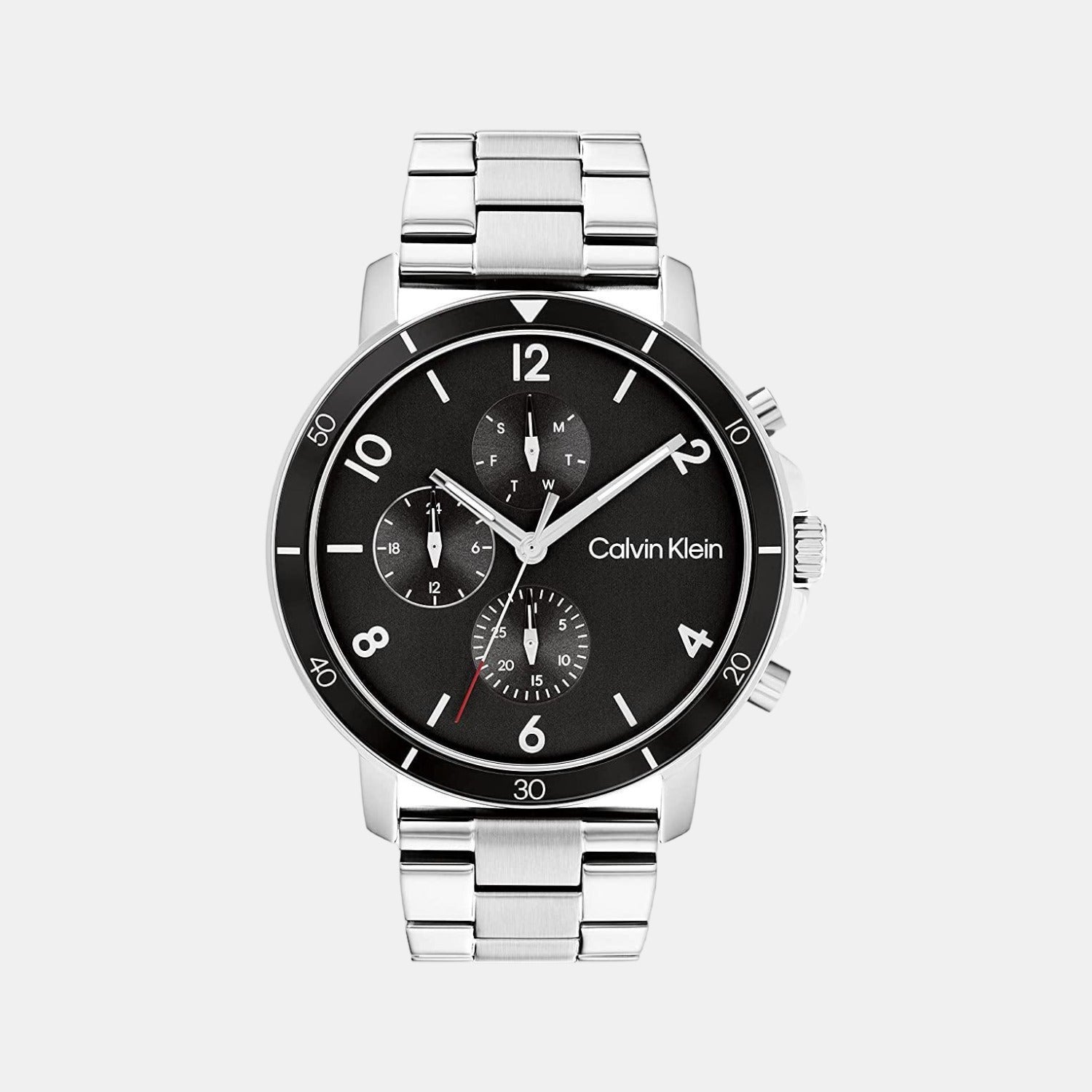 Calvin Klein Gauge Sport Men Quartz Black Dial Chronograph Stainless Steel Watch 25200067