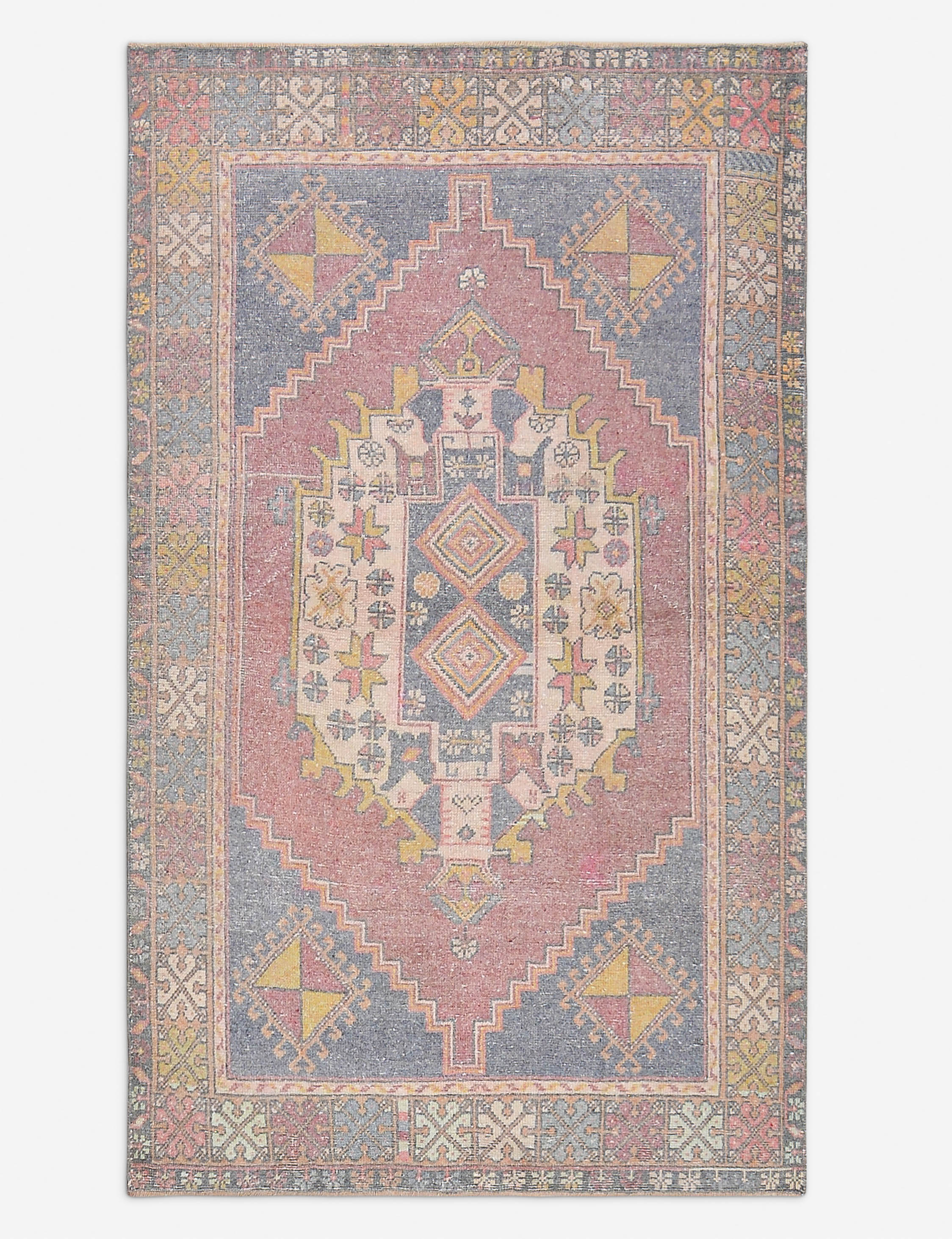 Lulu and Georgia Vintage Turkish Hand-Knotted Wool Rug No. 500, 3' 11" x 6' 2"