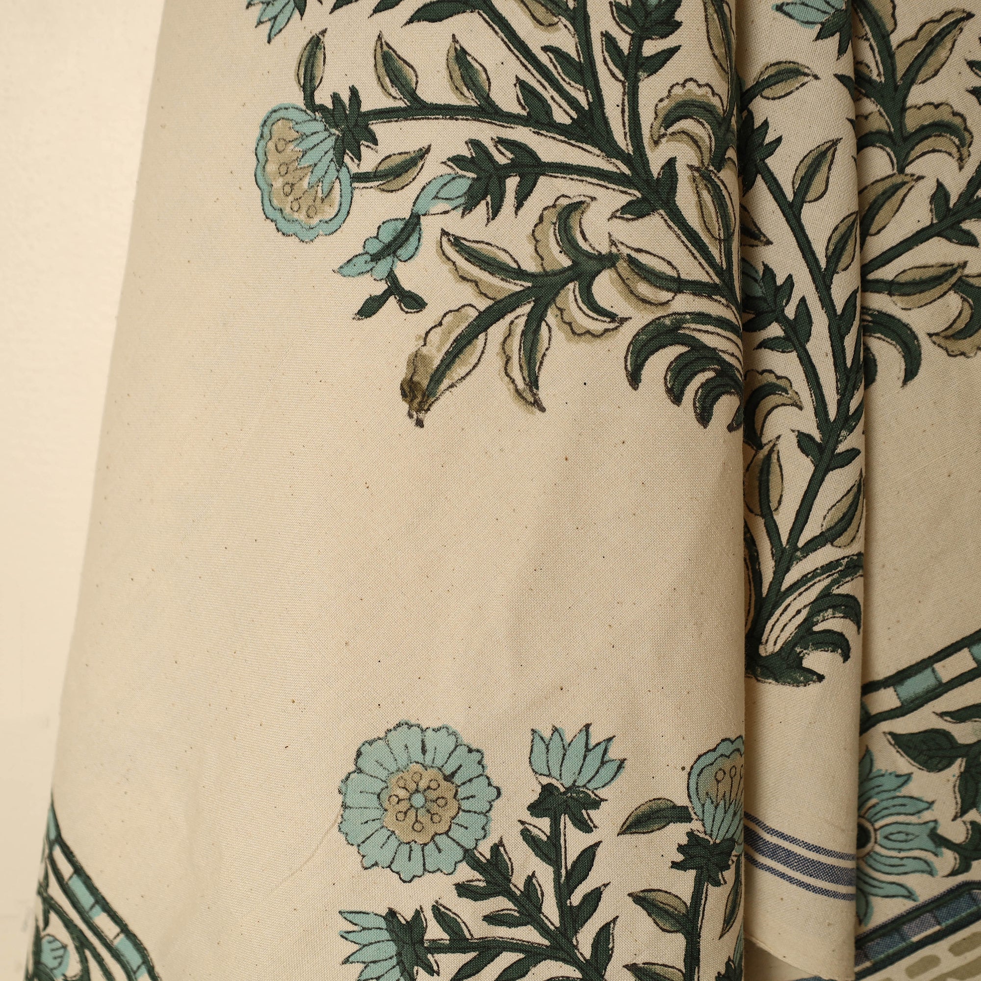 ARTISAN HAND BLOCK PRINTS Beige - Block Printed Handloom Cotton Sanganeri Towel 38 - view 3