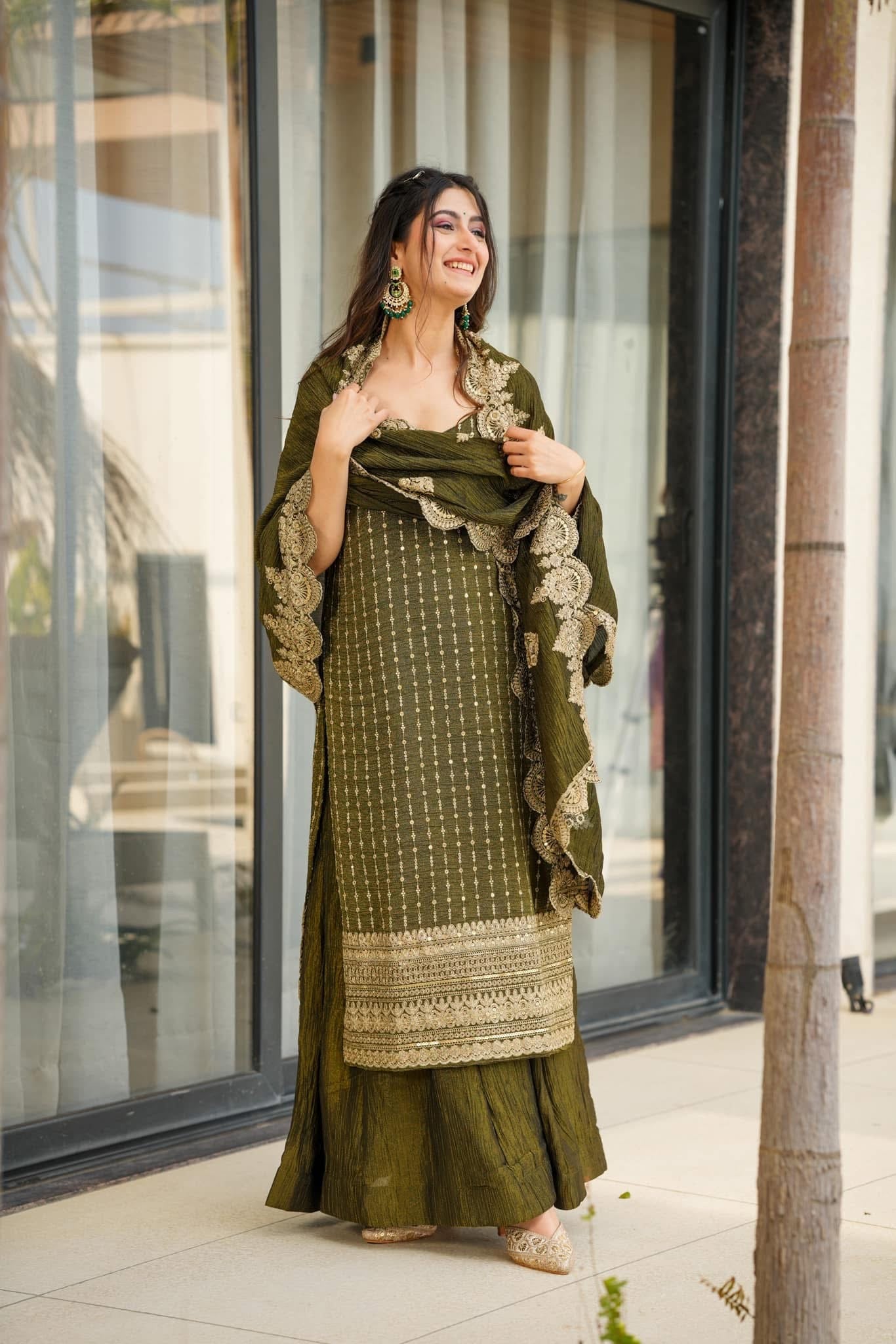 Idaho0 Moss green Majesty suit set - view 7