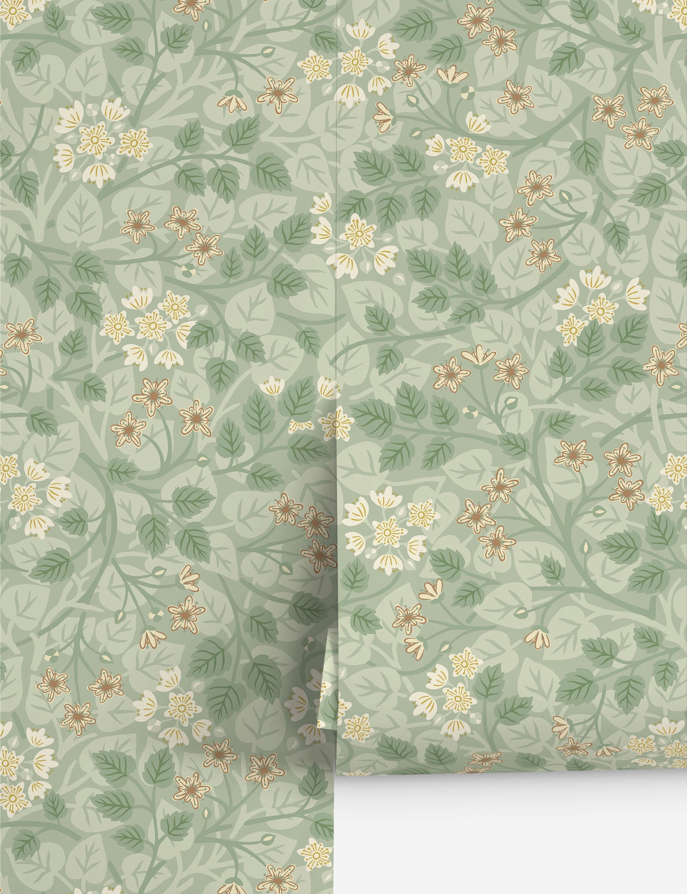 Lulu and Georgia Silver Lime Wallpaper by Sanderson - view 3