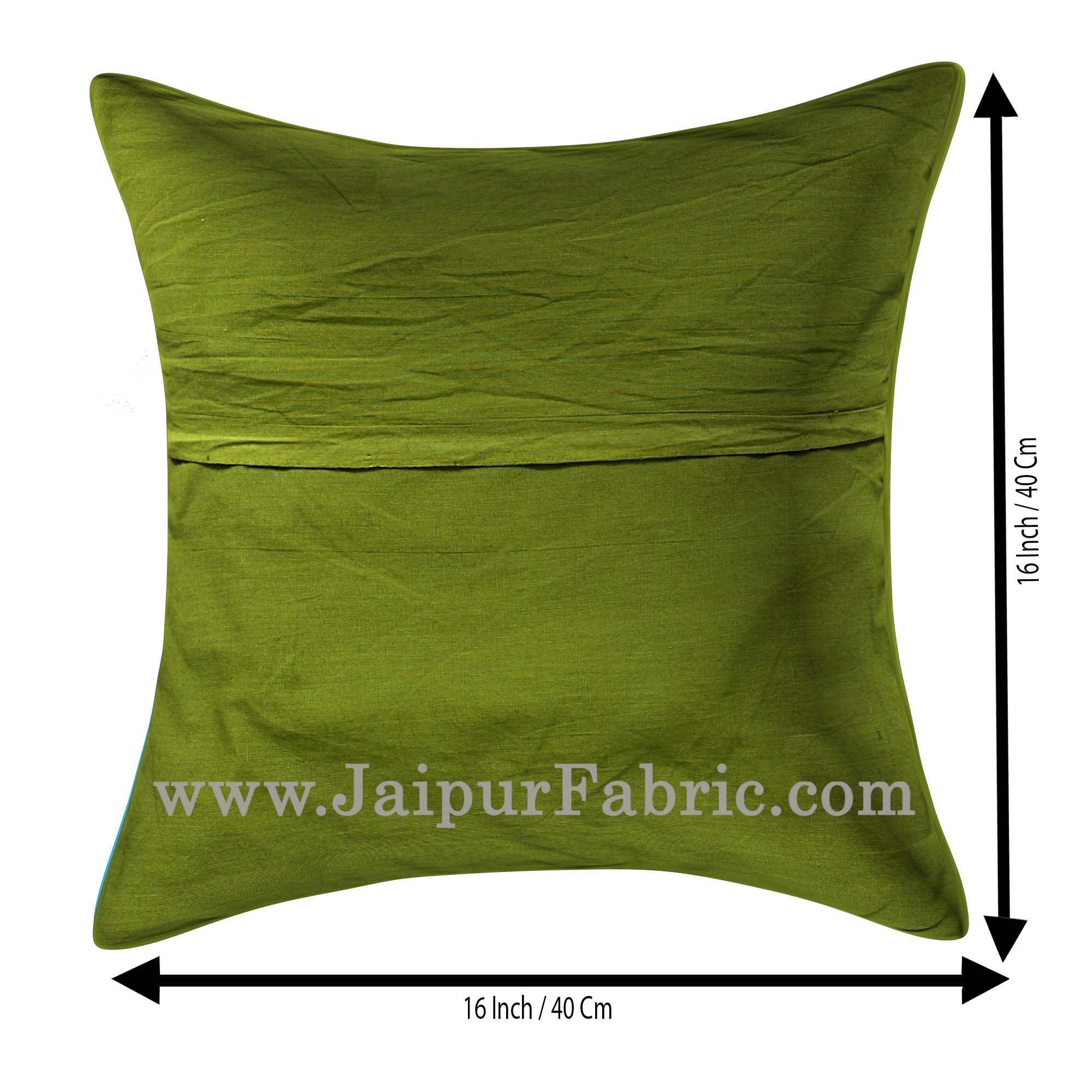 JaipurFabric® Green Color Velvet Cushion Cover - view 3
