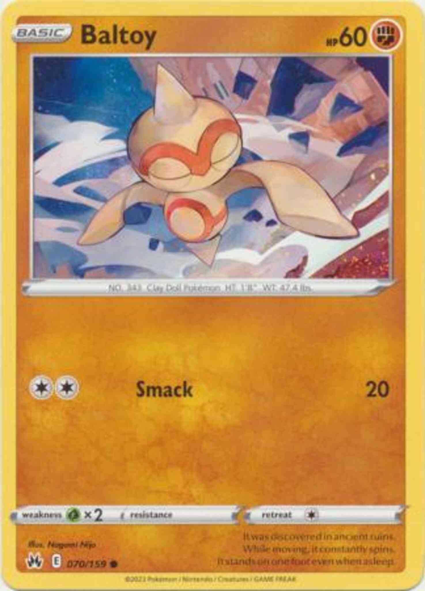 Common swsh125-070 non-holo – Pokémon Baltoy - 070/159 - Common [swsh125-070] [Non-Holo]