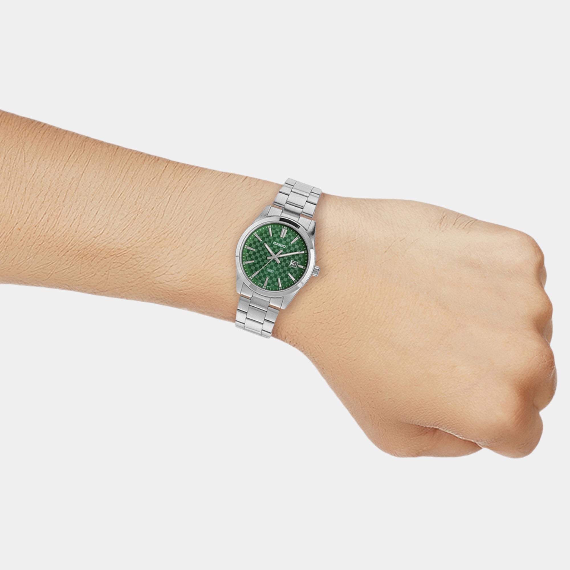 Casio Enticer Men Quartz Green Dial Analog Stainless Steel Watch A2243 - view 7
