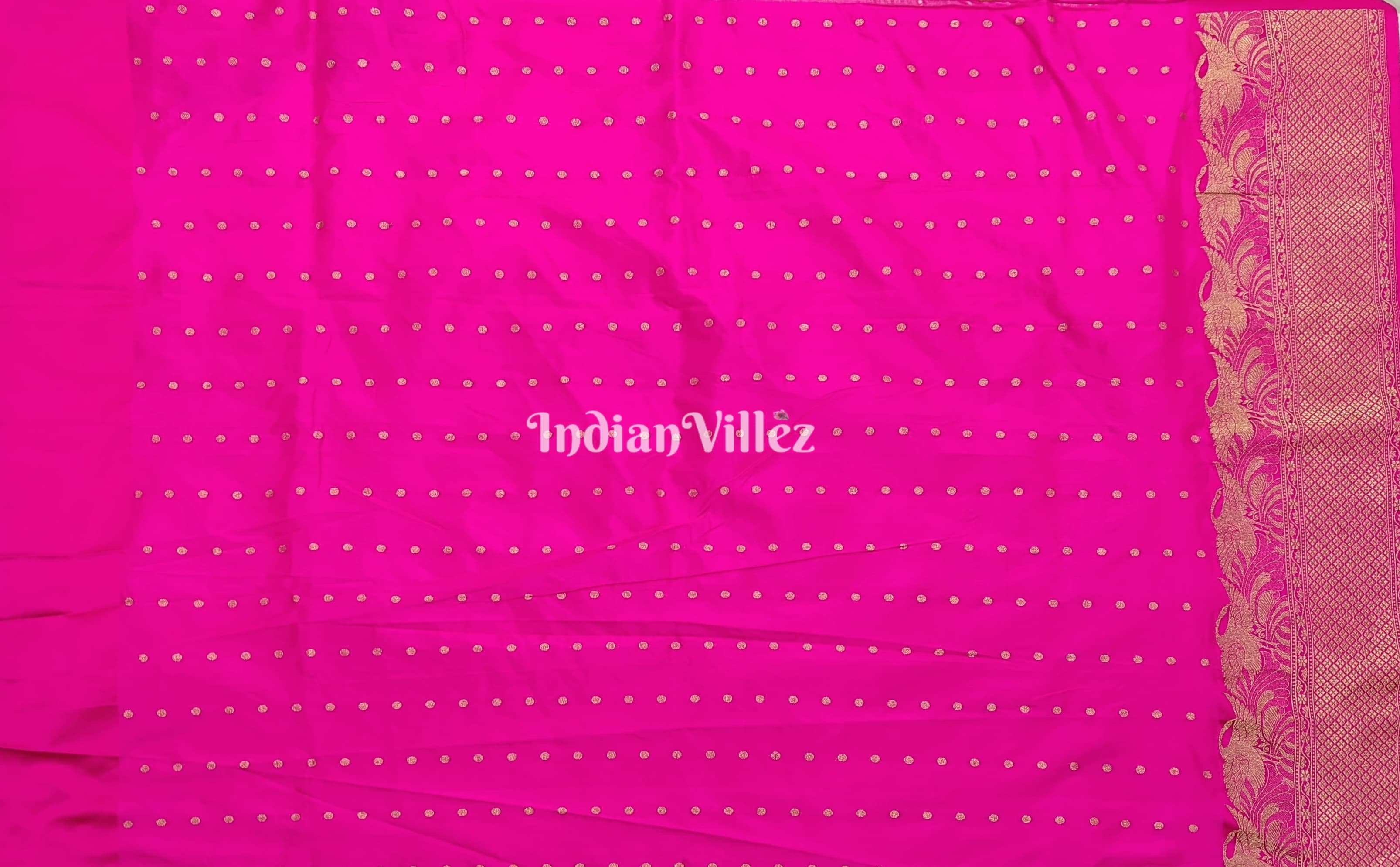 IndianVillèz Rani Pink Handwoven Banarasi Katan Silk Saree - view 4