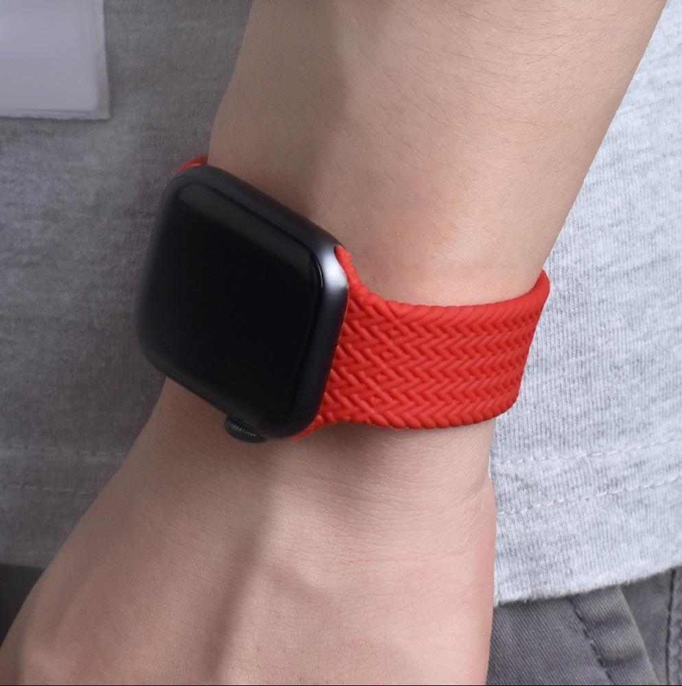 Million Cases Woven Nylon Braided Solo Loop for Apple Watch [42/44MM] - Red