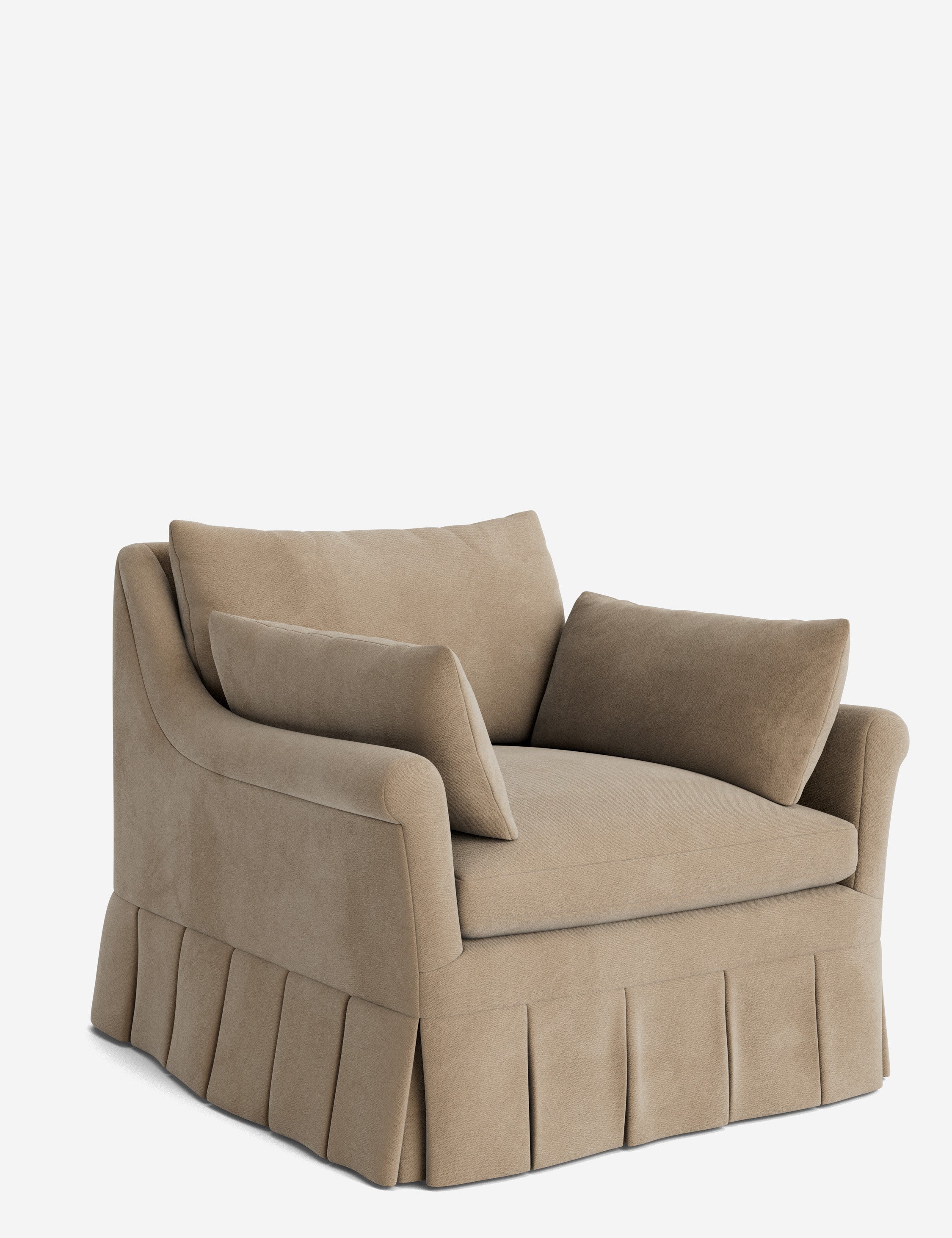 Lulu and Georgia Portola Rolled Arm Luxe Depth Pleated Chair - view 135