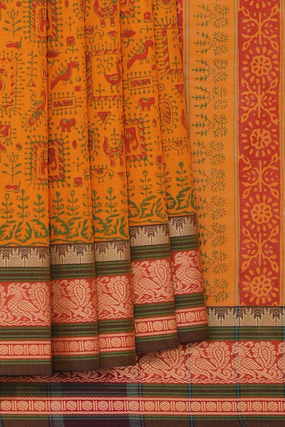 Kalanjali Ethnics Hand block printed cotton saree - view 2