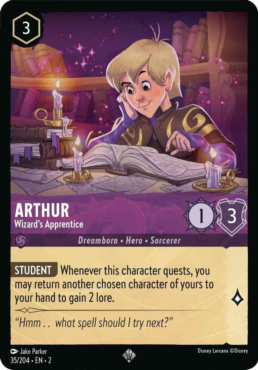 204 rise – Lorcana Arthur - Wizard's Apprentice - 35/204 [Rise Of The Floodborn] [Non-Foil]