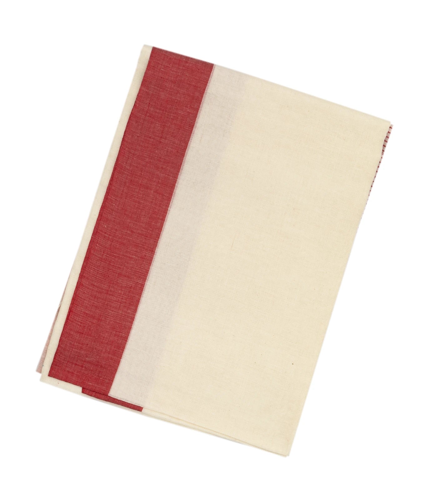 RmKV White Handloom Bengal Cotton Saree With Red Border