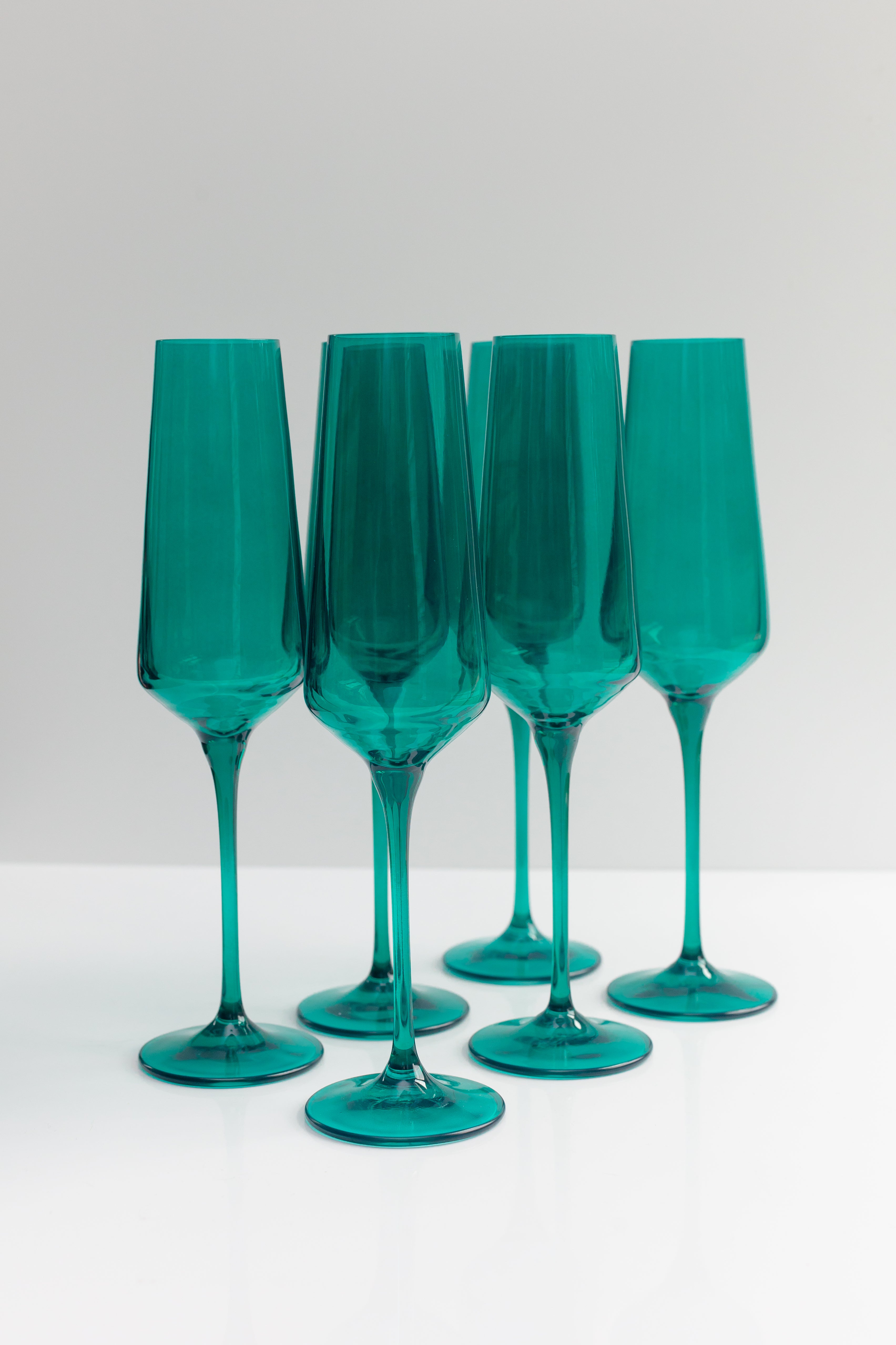 Estelle Colored Glass Estelle Colored Champagne Flute - Set of 6 {Emerald Green}