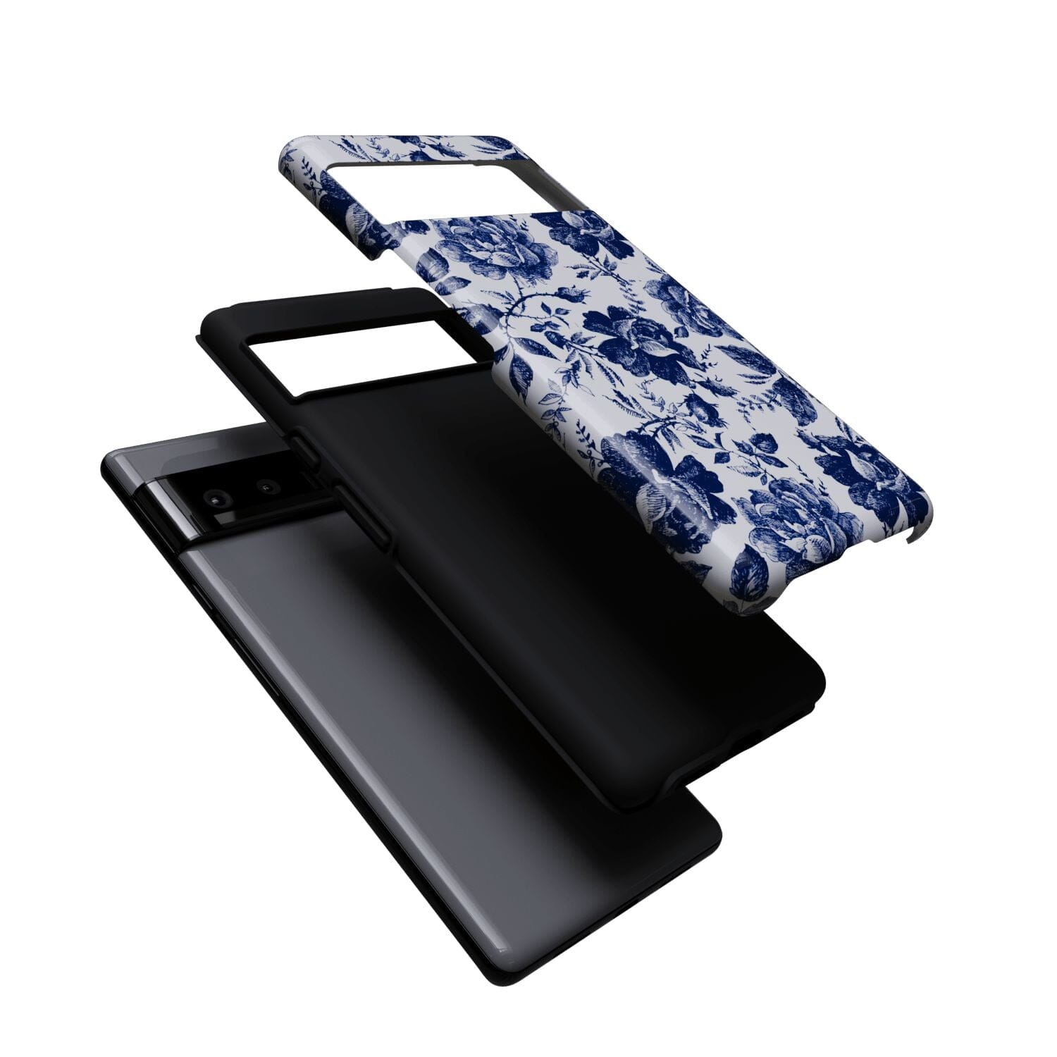 Casetry Rose to Fame | Blue & White Rose Floral Google Pixel Case - view 6