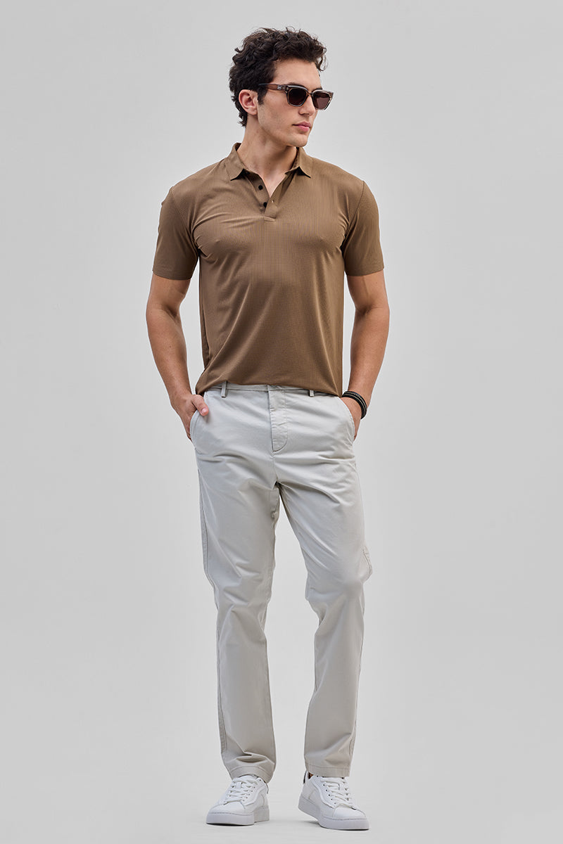 SNITCH Cream Slim Fit Trousers - view 3