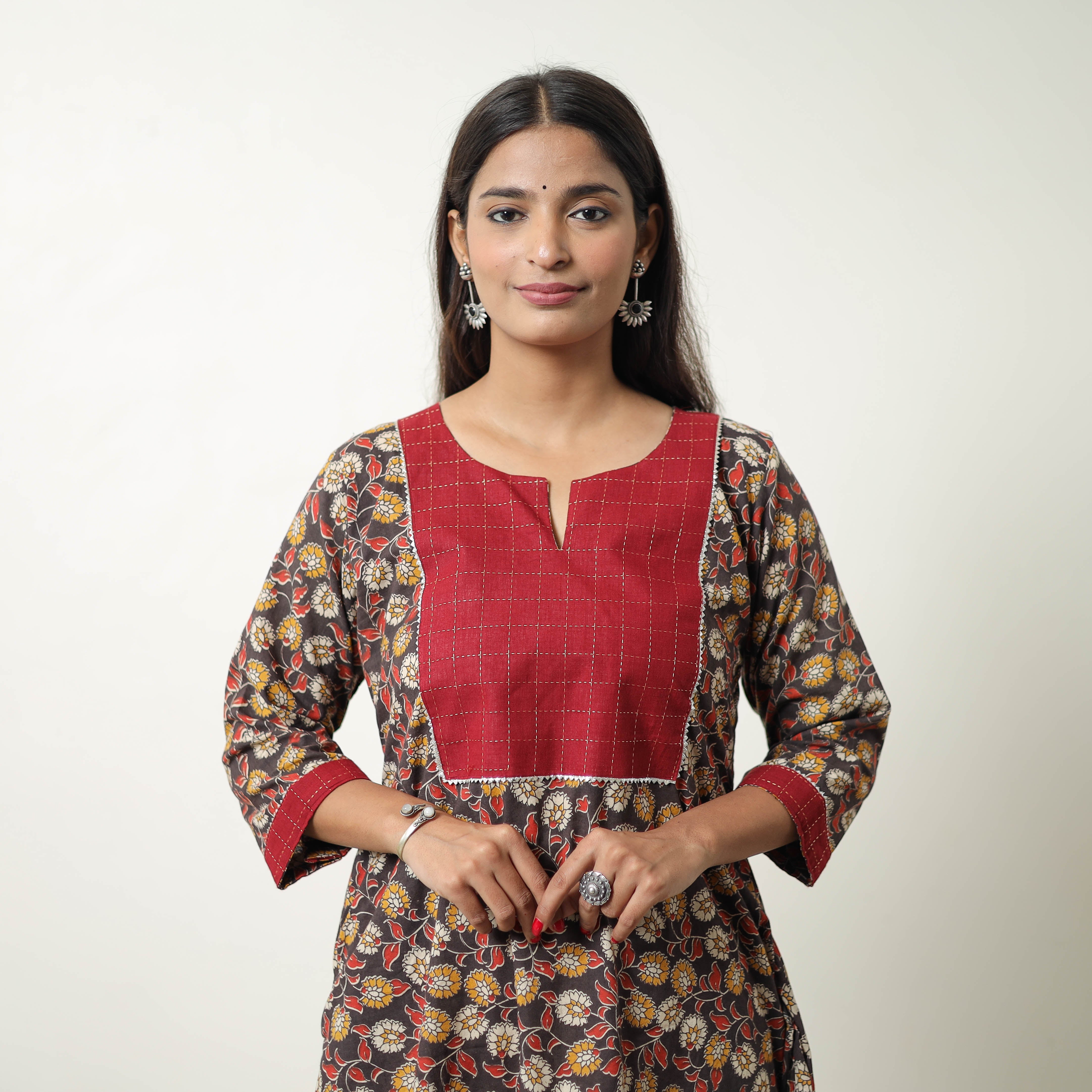 ITOKRI CASUALS Black - Straight Cotton Kalamkari Kurta 05
