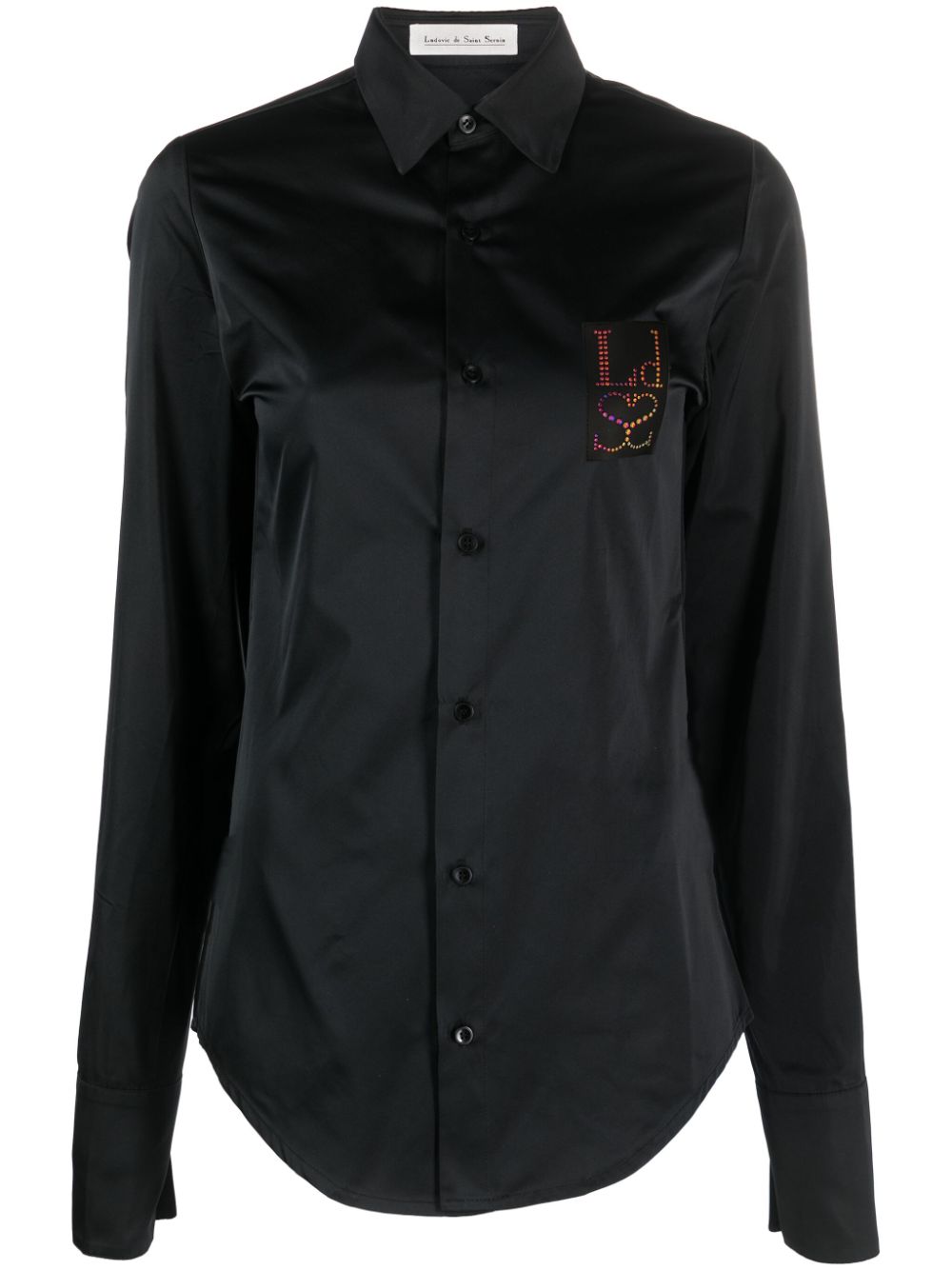 Ludovic De Saint Sernin Logo denim shirt – Taffeta 100%