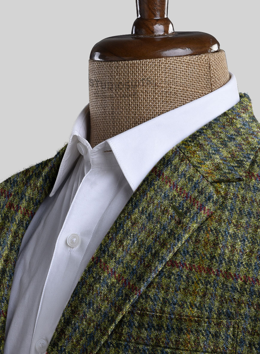 StudioSuits Harris Tweed Moss Green Houndstooth Suit - view 5