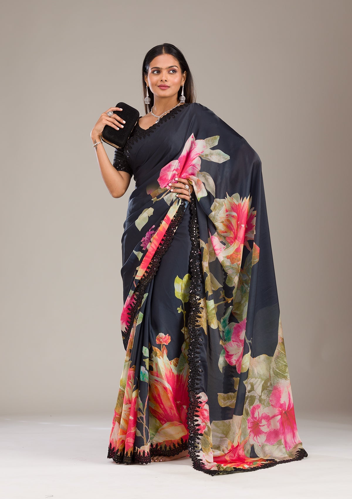 Koskii Multi Zariwork Georgette Saree – Women's