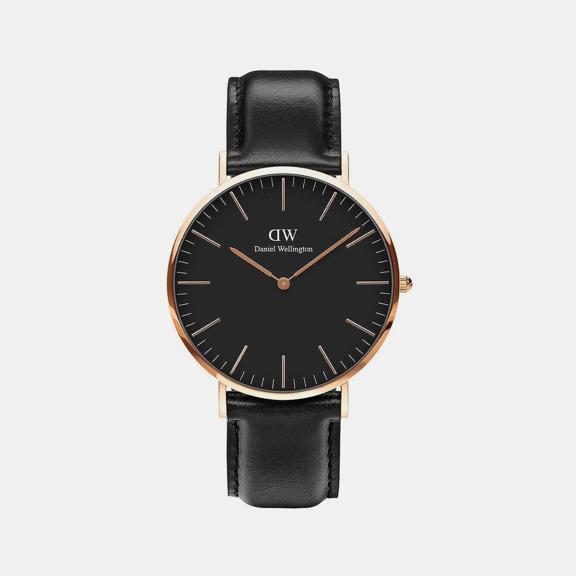 Daniel Wellington Classic Men Quartz Black Dial Analog Leather Watch DW00100127