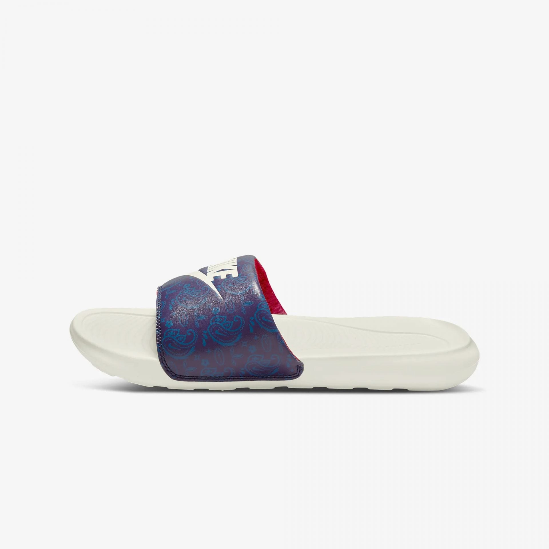 Nike | VICTORI ONE PRINTED SLIDE { BLACKENED BLUE / SAIL - view 3
