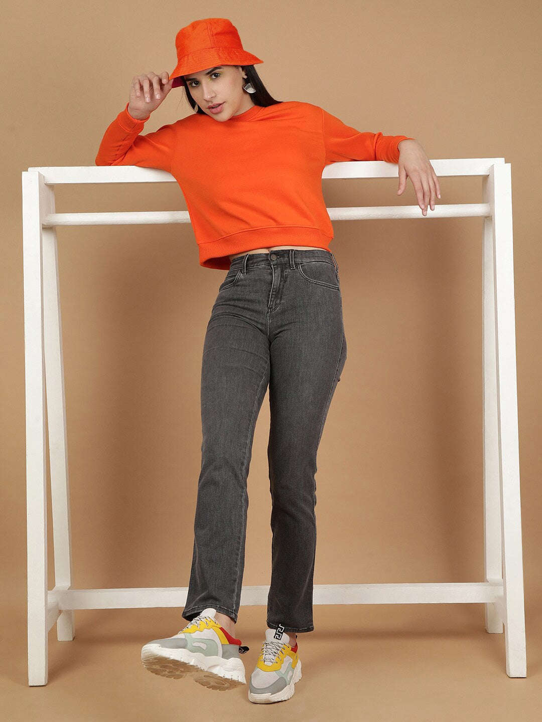Freehand By The Indian Garage Co Women's Solid Regular Fit Sweatshirt - view 6