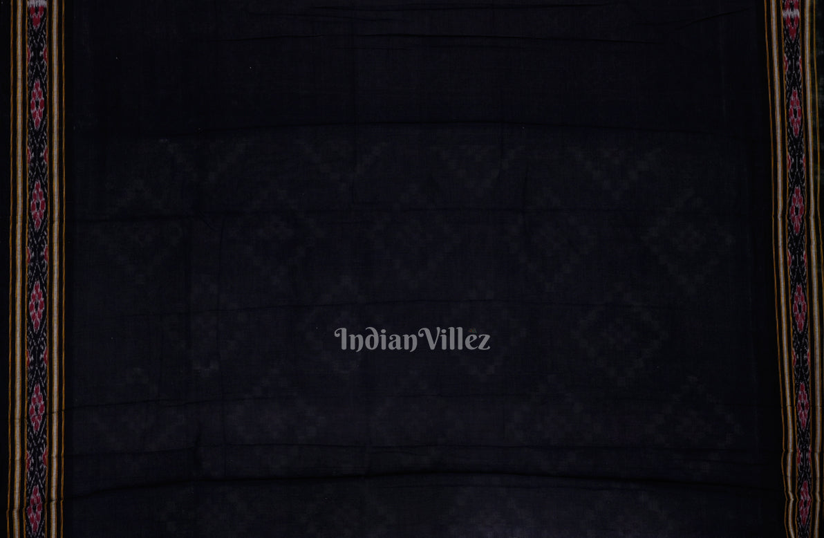 IndianVillèz Faded Black Pasapali Theme Odisha Ikat Sambalpuri Pure Cotton Saree - view 4