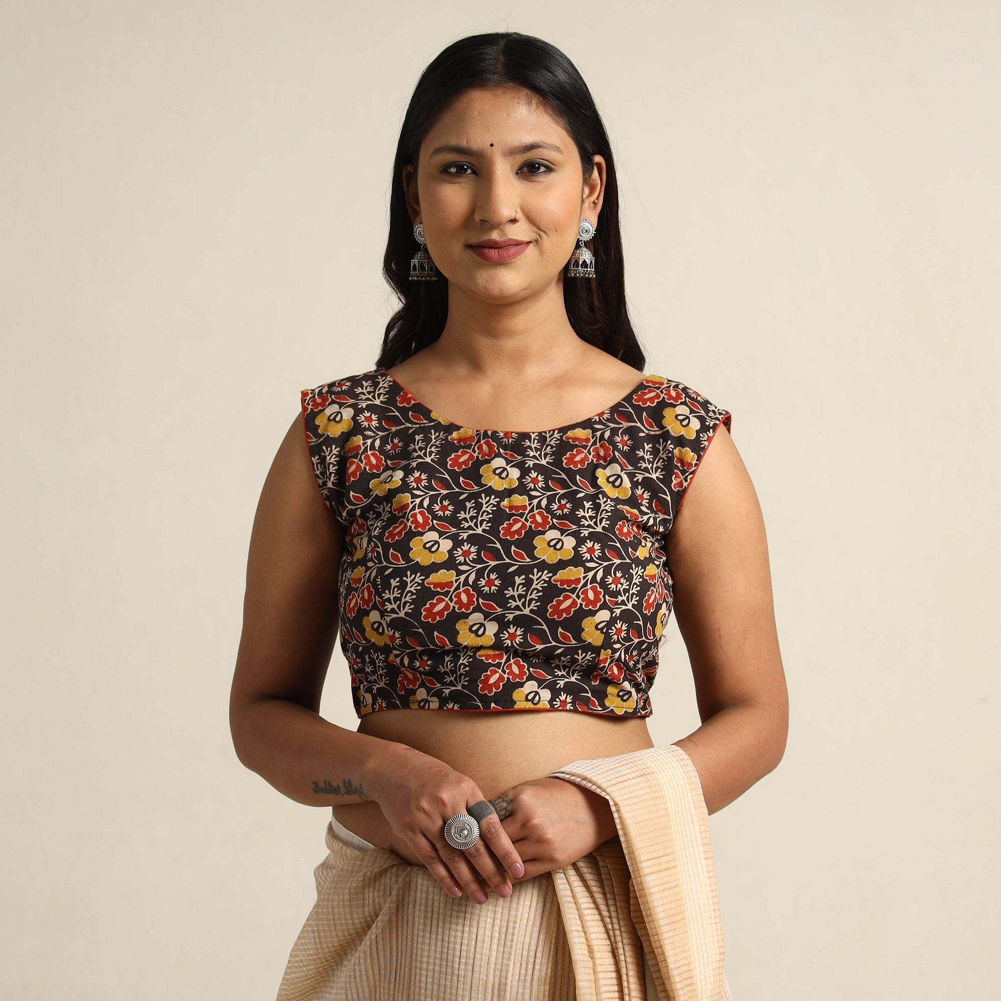 ITOKRI CASUALS Black - Kalamkari Printed Cotton Stitched Blouse 03 - view 2