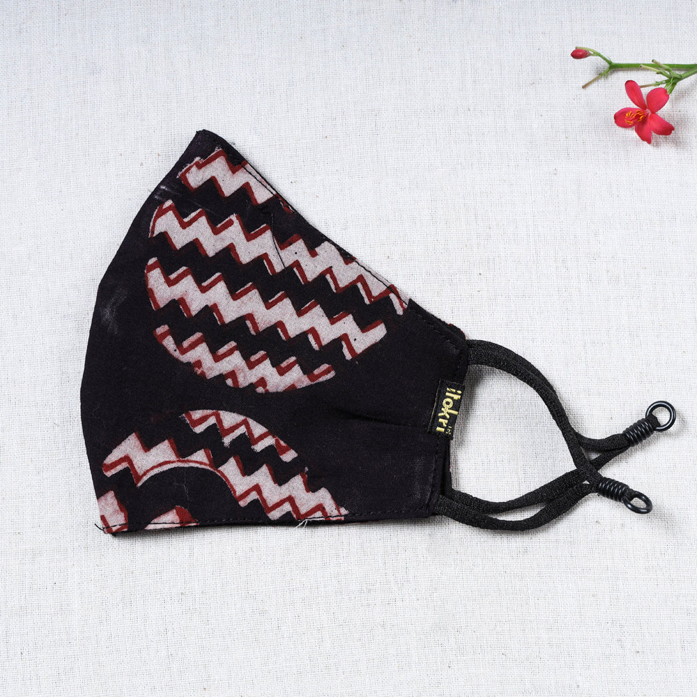 JALPARI Bagh Block Printed Cotton Snug Fit Face Cover