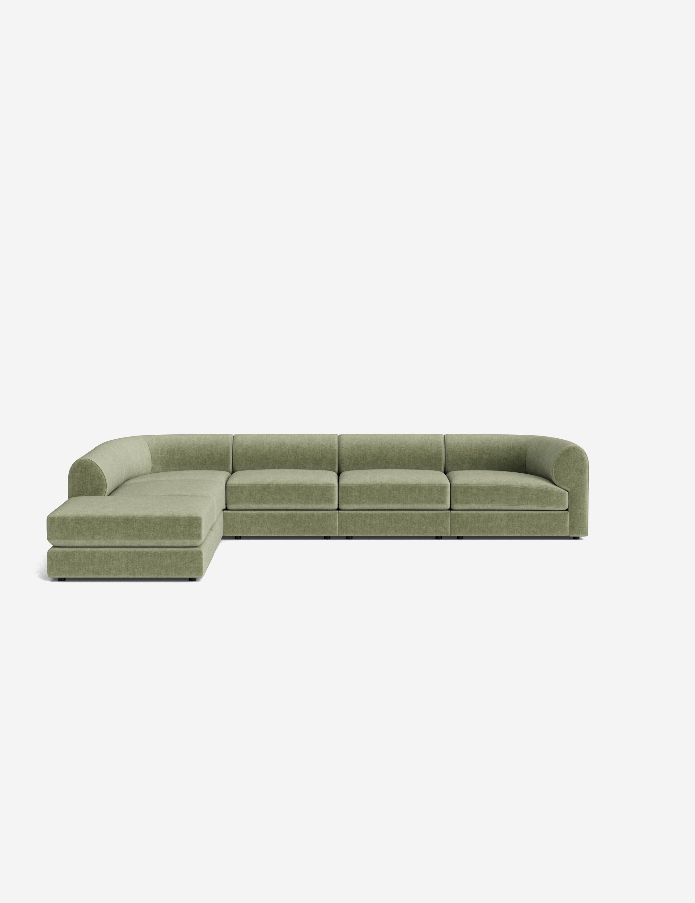Lulu and Georgia Sergio Modular Corner Sectional Sofa With Ottoman - view 2