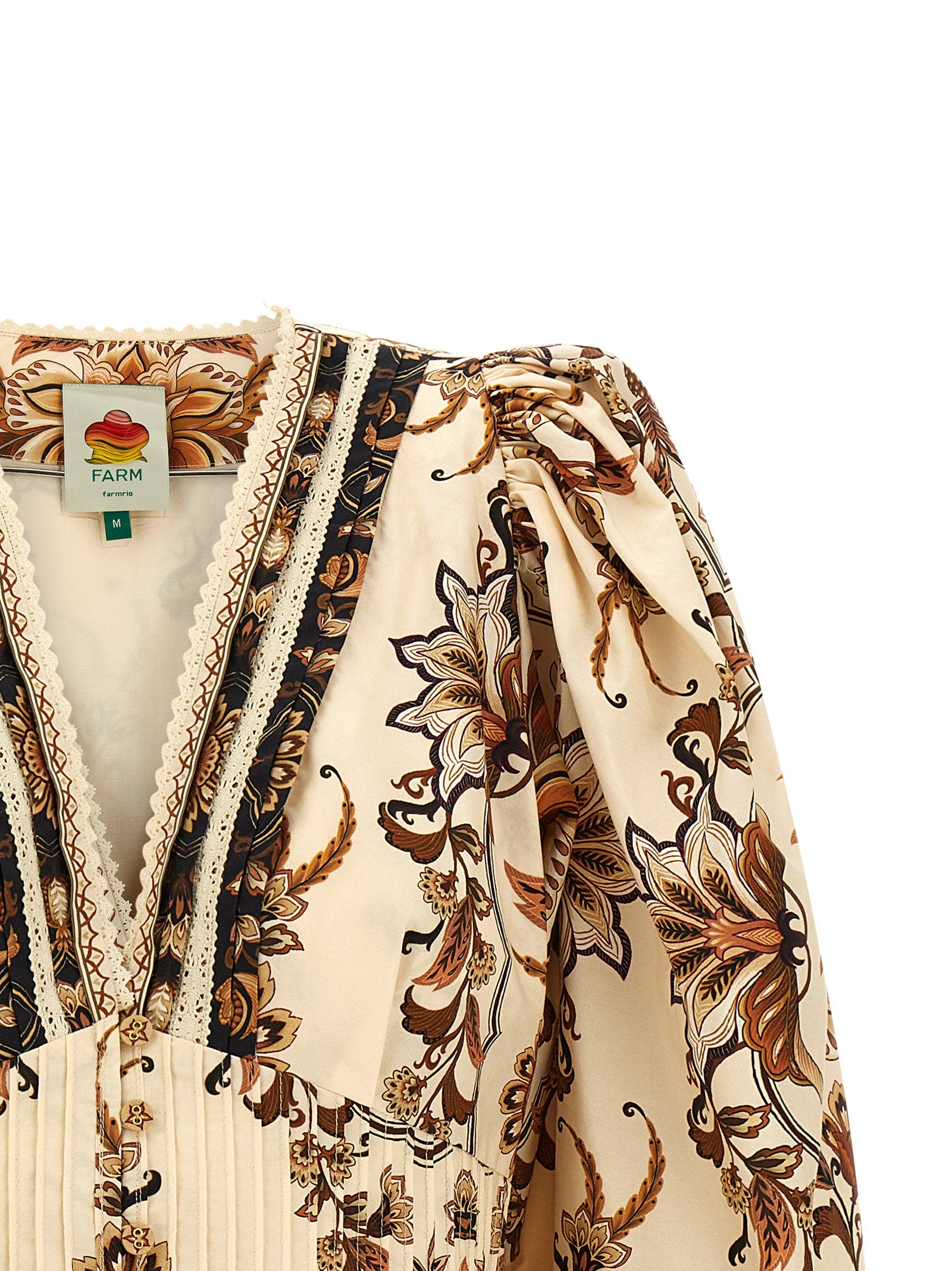 Farm Rio Majestic Garden Sand Blouse – 100% cotton - view 3