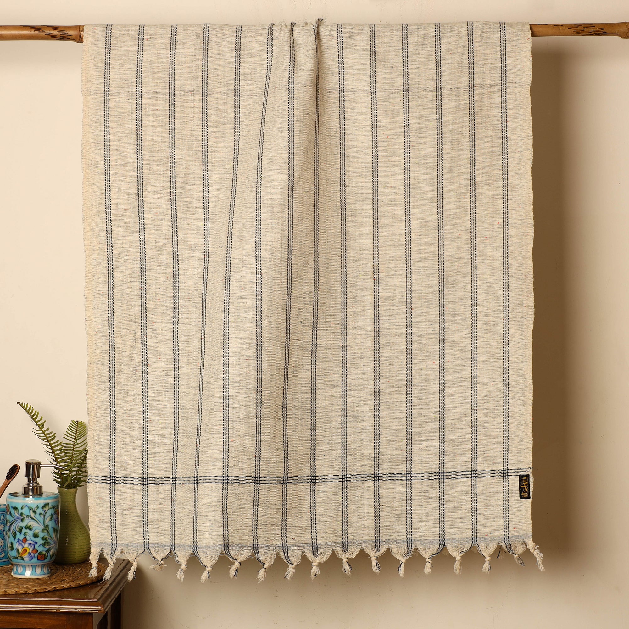 GWALIOR HANDLOOMS Beige - Handloom Fine Cotton Gamcha Bath Towel 22 - view 2