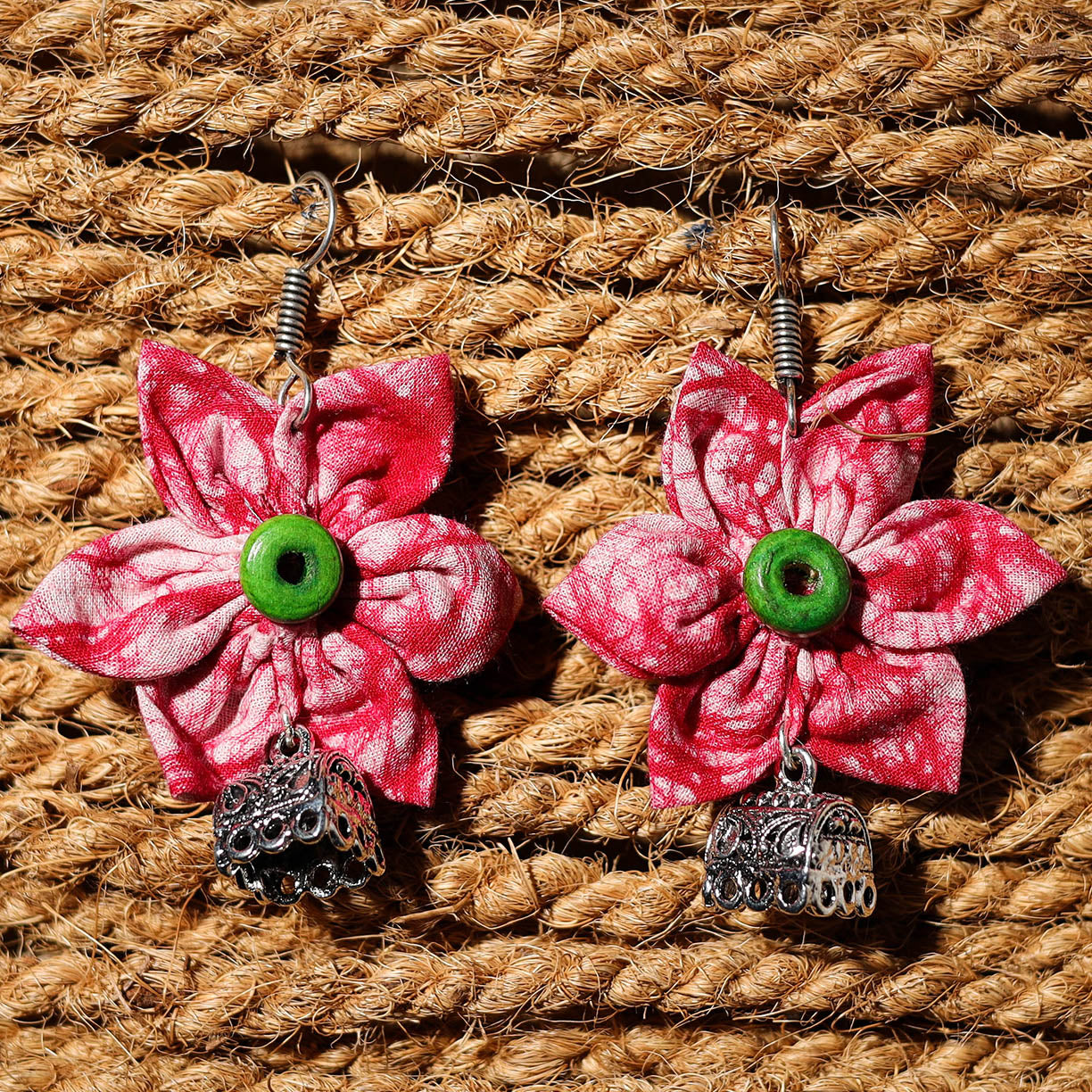 JALPARI Alisha Handcrafted GS Fabart Phool Kali Earrings - view 2