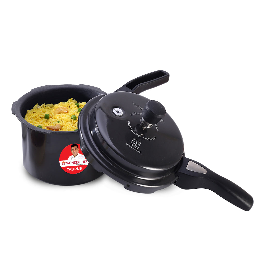 Wonderchef Taurus Hard Anodized 3L Outer Lid Pressure Cooker,.