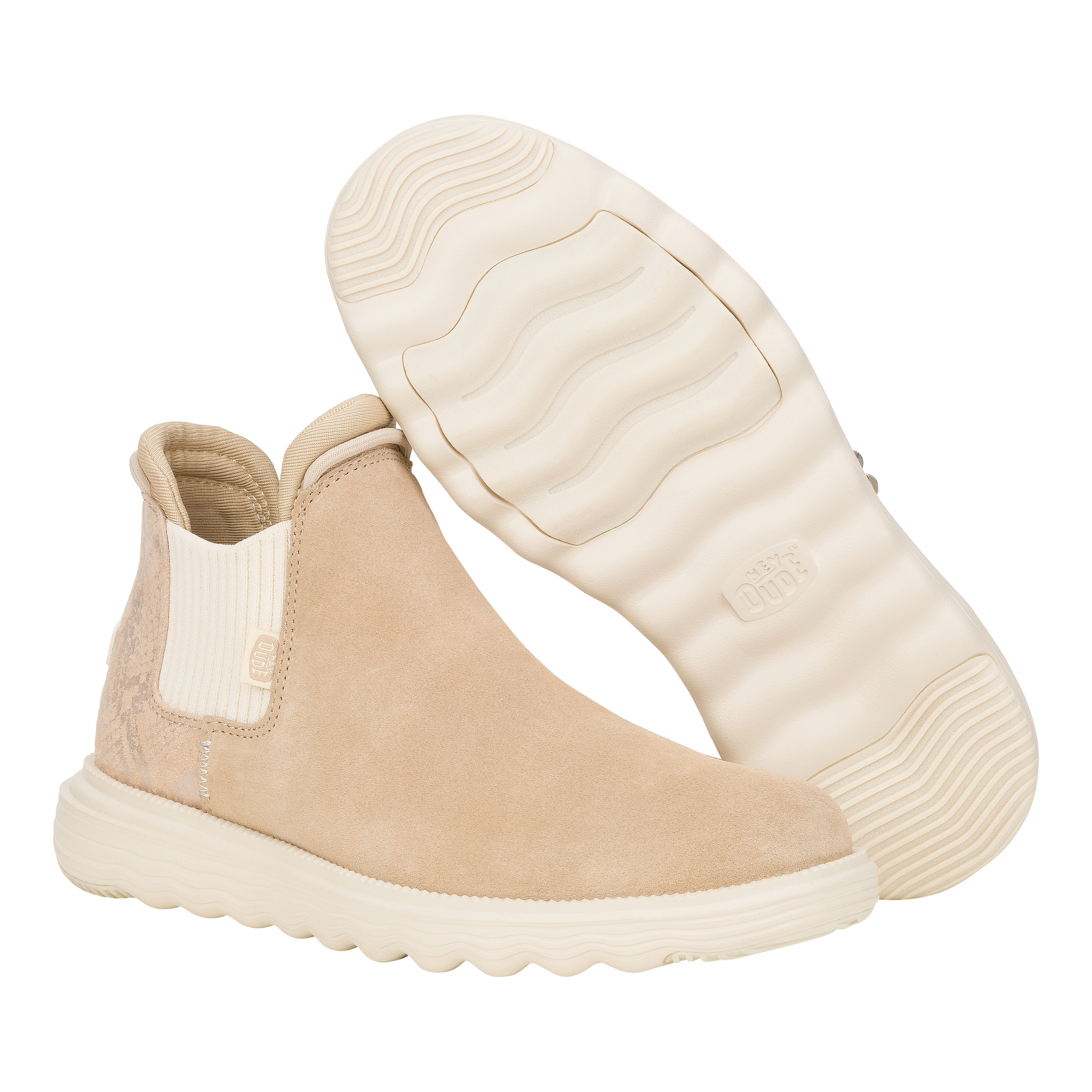HEYDUDE shoes Branson Womens Suede Novelty - Sand/Snake - view 3