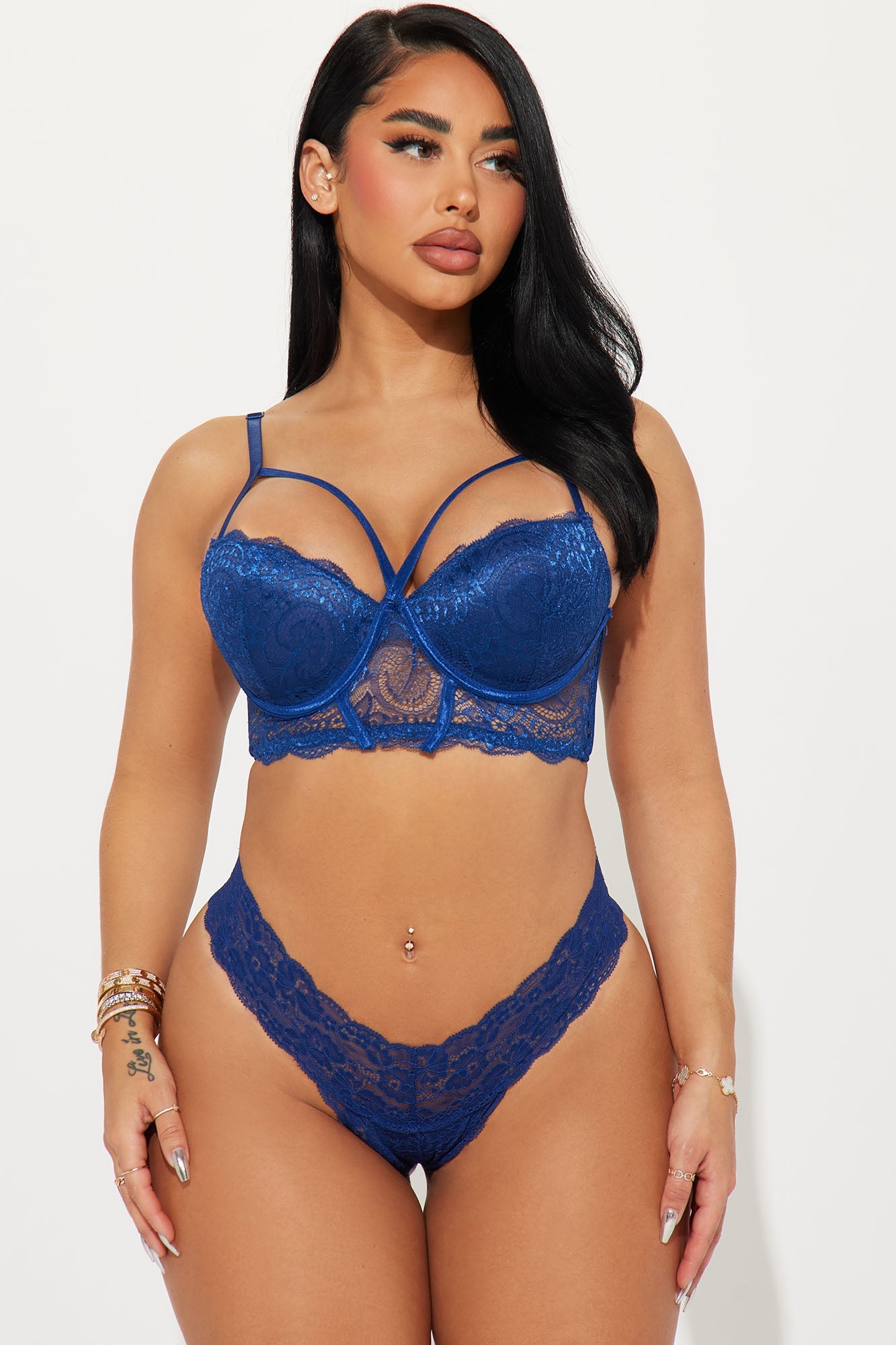 BlackTree Cross Me Lace Thong Panty