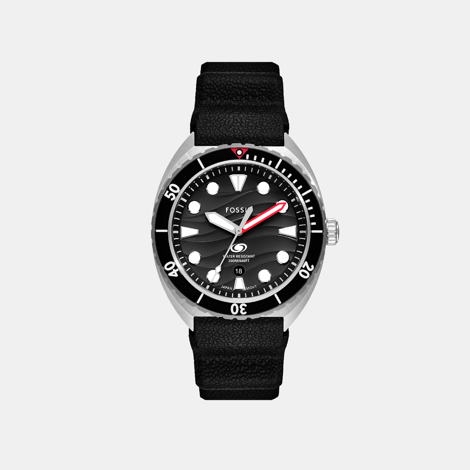 Fossil Breaker Men Quartz Black Dial Analog Silicone Watch FS6062