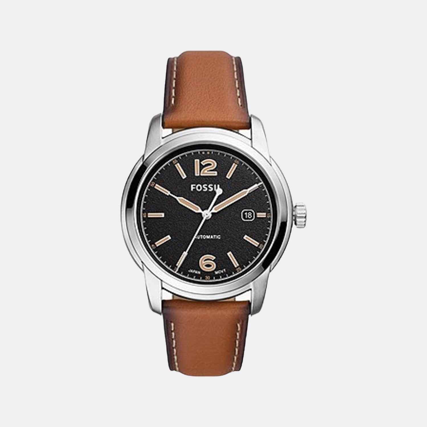 Fossil Heritage Men Quartz Black Dial Analog Leather Watch ME3233